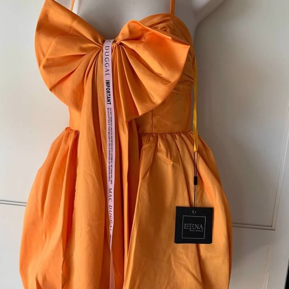 Mac Duggal Women's Spaghetti Strap Balloon Style Mini Dress- NWT-SZ 0 -12 - Picture 2 of 7